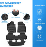 Nilight TPE Floor Mats for Toyota Highlander (Not for Hybrid) 2008 2009 2010 2011 2012 2013 All Weather Custom Fit Heavy Duty Floor Liners, view 3