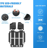 Nilight TPE Floor Mats for Toyota Sienna 7 Seat 2013 2014 2015 2016 2017 2018 2019 2020 (Without Center Console Only) All Weather Custom Fit Heavy Duty Floor Liners, view 3