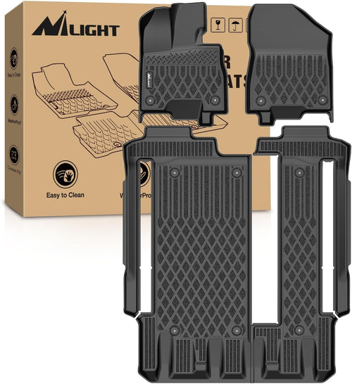 Nilight TPE Floor Mats for Toyota Sienna 8 Seats 2021 2022 2023 2024 2025 All Weather Custom Fit Heavy Duty Floor Liners