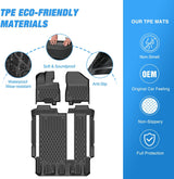 Nilight TPE Floor Mats for Toyota Sienna 8 Seats 2021 2022 2023 2024 2025 All Weather Custom Fit Heavy Duty Floor Liners, view 3