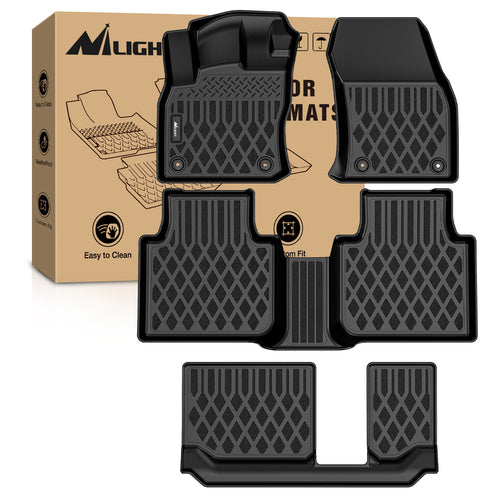 Nilight TPE Floor Mats for Volkswagen Tiguan 7 Seats 2018 2019 2020 2021 2022 2023 2024 All Weather Custom Fit Heavy Duty Floor Liners