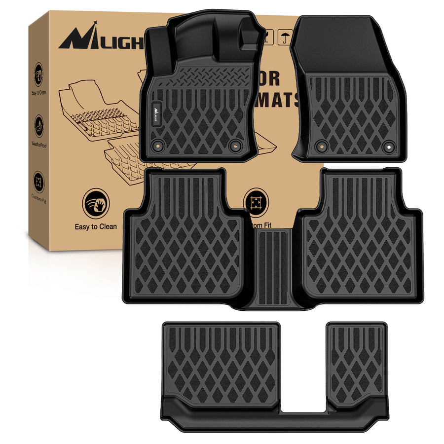 Nilight TPE Floor Mats for Volkswagen Tiguan 7 Seats 2018 2019 2020 2021 2022 2023 2024 All Weather Custom Fit Heavy Duty Floor Liners