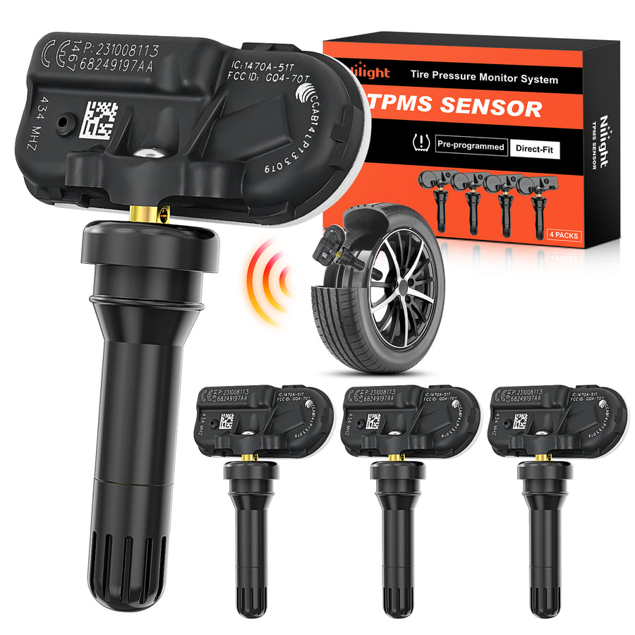 Nilight TPMS Sensor Compatible with 2014 2015 2016 2017 2018 2019 2020 2021 2022 RAM 2500 3500 4500 5500 Jeep Cherokee 2019-2022 Ram 1500 DS 434Mhz Tire Pressure Monitoring Sensors