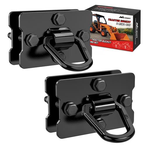 Nilight Tractor Bucket 1/2 Inch D Ring Black (Pair)