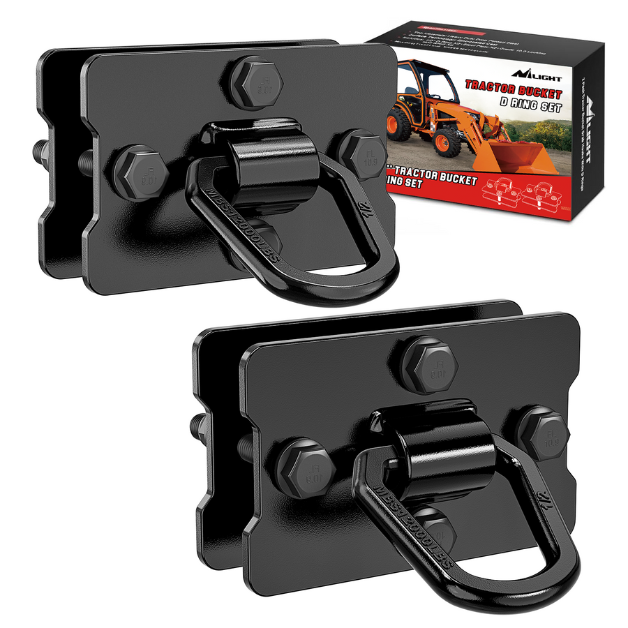 Nilight Tractor Bucket 1/2 Inch D Ring Black (Pair)