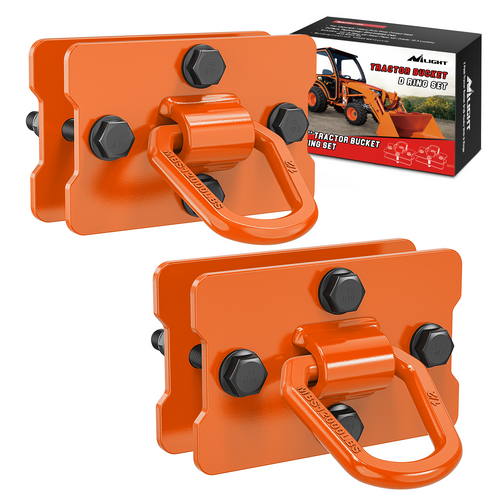 Nilight Tractor Bucket 1/2 Inch D Ring Orange (Pair)