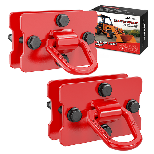 Nilight Tractor Bucket 1/2 Inch D Ring Red (Pair)