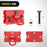 Nilight Tractor Bucket 1/2 Inch D Ring Red (Pair), view 2