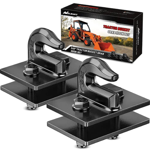Nilight Tractor Bucket Grab Hook 3/8 Inch Black (Pair)
