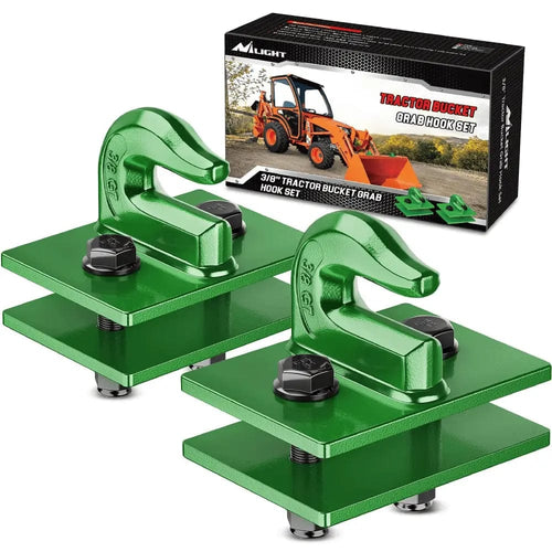 Nilight Tractor Bucket Grab Hook 3/8 Inch Dark Green (Pair)