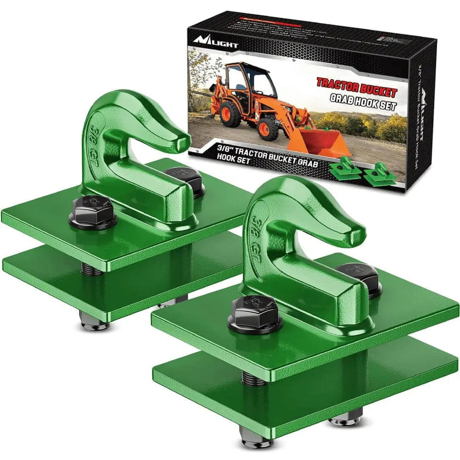 Nilight Tractor Bucket Grab Hook 3/8 Inch Dark Green (Pair)