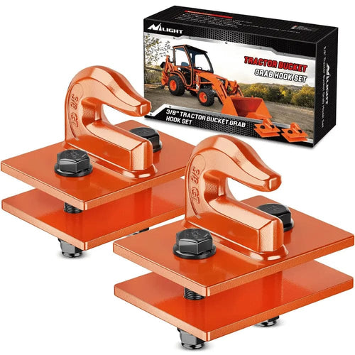 Nilight Tractor Bucket Grab Hook 3/8 Inch Orange (Pair)