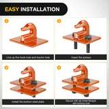 Nilight Tractor Bucket Grab Hook 3/8 Inch Orange (Pair), view 5