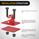 Nilight Tractor Bucket Grab Hook 3/8 Inch Red (Pair), view 4