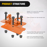 Nilight Tractor Bucket Hooks with Tie Down Ring Orange (Pair), view 4