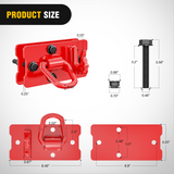 Nilight Tractor Bucket Hooks with Tie Down Ring Red (Pair), view 2