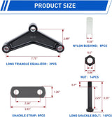 Nilight Trailer Axle Equalizer Shackle Kit Double Eye Springs Suspension | Fits 3500 to 5200 lbs Axles Dual Stage Anti Rust Coating includes Nylon Bushings Bolts Nuts Straps Repair Parts Black, view 2