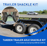 Nilight Trailer Axle Equalizer Shackle Kit Double Eye Springs Suspension | Fits 3500 to 5200 lbs Axles Dual Stage Anti Rust Coating includes Nylon Bushings Bolts Nuts Straps Repair Parts Black, view 3