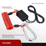 Nilight Trailer Breakaway Switch with 4FT Spring Coiled Cable, view 2