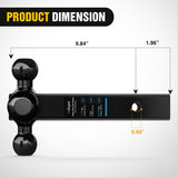 Nilight Trailer Hitch Ball Mount, 1-7/8 Inch, 2 Inch, 2-5/16 Inch Balls, Fits 2 Inch Square Receiver, 10,000 lbs (25% OFF Final Checkout), view 2