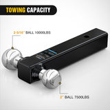 Nilight Trailer Hitch Ball Mount, 2 Inch, 2-5/16 Inch Balls, Fits 2 Inch Square Receiver, 10,000 lbs, view 4