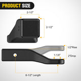 Nilight Trailer Hitch Ball Mount Fits 2-1/2 Inch Receiver Square | with 5/8 Inch Hitch Pin Clip 15000 lbs 2 Inch Drop 1/2 Inch Rise, 1-1/4-Inch Hole, Gloss Black Powder Coat, view 2