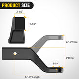 Nilight Trailer Hitch Ball Mount Fits 2-1/2 Inch Receiver Square | with 5/8 Inch Hitch Pin Clip 15000 lbs 4 Inch Drop, 2-1/2 Inch Rise, 1-1/4-Inch Hole, Gloss Black Powder Coat, view 2