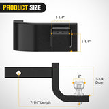 Nilight Trailer Hitch Ball Mount with 2-Inch Ball Fits 1-1/4 Inch Receiver | with 1/2 Inch Hitch Pin Clip 2000 lbs 3-1/4 InchDrop Gloss Black Powder Coat, view 2