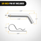 Nilight Trailer Hitch Ball Mount 2In Trailer Ball 5/8In Hitch Pin Clip Fits 2Inch Receiver Square 7500 lbs 6In Drop, 4-3/4In Rise, 1¡± Hole, Gloss Black Powder Coat, view 6