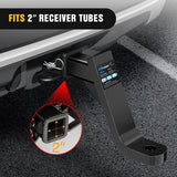 Nilight Trailer Hitch Ball Mount with 5/8 Inch Hitch Pin Clip Fits 2 Inch Receiver Square 7500 lbs 10 Inch Drop 9 Inch Rise 1 Inch Hole Gloss Black Powder Coat, view 5