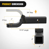 Nilight Trailer Hitch Ball Mount with 5/8in Hitch Pin Clip Fits 2in Receiver Square 7500 lbs 2in Drop 3/4in Rise, view 2