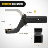 Nilight Trailer Hitch Ball Mount with 5/8in Hitch Pin Clip Fits 2in Receiver Square 7500 lbs 4in Drop 3in Rise, view 2