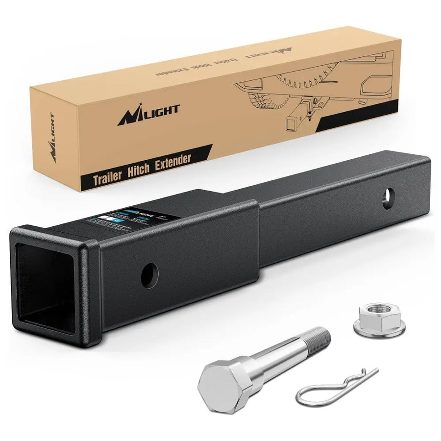 Nilight Trailer Hitch Extender 12 Inch Extension Length Fits 2 Inch Receiver Tube