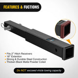 Nilight Trailer Hitch Extender 18 Inch Extension Length Fits 2 Inch Receiver Tube, view 5
