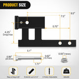 Nilight Trailer Hitch Extender Adapt 1-1/4 Inch to 2 Inch Receiver, 4-1/4 Inch Rise or Drop with Bolt Nut Clip 350 lbs TW Adjustable Extend 7.5 Inch and 9.5 Inch Length Matte Black Powder Coated, view 2