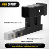 Nilight Trailer Hitch Extender Adapt 1-1/4 Inch to 2 Inch Receiver, 4-1/4 Inch Rise or Drop with Bolt Nut Clip 350 lbs TW Adjustable Extend 7.5 Inch and 9.5 Inch Length Matte Black Powder Coated, view 3