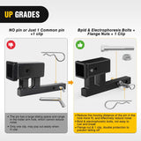 Nilight Trailer Hitch Extender Adapt 1-1/4 Inch to 2 Inch Receiver, 4-1/4 Inch Rise or Drop with Bolt Nut Clip 350 lbs TW Adjustable Extend 7.5 Inch and 9.5 Inch Length Matte Black Powder Coated, view 6