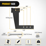 Nilight Trailer Hitch Extension Riser for 2 Inch Receiver with 10 Inch Rise Drop with Bolt Nut Clip 10,000 lbs Capacity Adjustable Extend 4.7 Inch 6.7 Inch 8.6 Inch Length Black Coated for Class I-VI Receivers, view 2