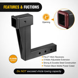 Nilight Trailer Hitch Extension Riser for 2 Inch Receiver with 10 Inch Rise Drop with Bolt Nut Clip 10,000 lbs Capacity Adjustable Extend 4.7 Inch 6.7 Inch 8.6 Inch Length Black Coated for Class I-VI Receivers, view 5