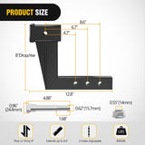 Nilight Trailer Hitch Extension Riser for 2 Inch Receiver with 8 Inch Rise or Drop with Bolt Nut Clip 10,000 lbs Capacity Adjustable Extend 4.7 Inch 6.7 Inch 8.6 Inch Length Black Coated for Class I-VI Receivers, view 2