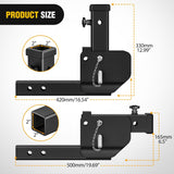 Nilight Trailer Hitch Folding Extender Mount Shank 16.54 Inch Compatible with Wheelchair Cargo Carrier Adapter for 2 Inch Receiver Trailer Hitch 500lbs Black Powder Coated, view 2