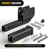 Nilight Trailer Hitch Folding Extender Mount Shank 16.54 Inch Compatible with Wheelchair Cargo Carrier Adapter for 2 Inch Receiver Trailer Hitch 500lbs Black Powder Coated, view 3