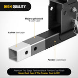 Nilight Trailer Hitch Folding Extender Mount Shank 16.54 Inch Compatible with Wheelchair Cargo Carrier Adapter for 2 Inch Receiver Trailer Hitch 500lbs Black Powder Coated, view 4