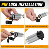 Nilight Trailer Hitch Lock Pin 1/2 Inch & 5/8 Inch Locking Receiver Hitch Pin Keyed Unique Weatherproof Anti-Theft Lockable Fits 2 Inch 2-1/2 Inch & 1-1/4 InchReceiver Tow Truck Boat Bike Truck Silver, view 6