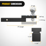Nilight Trailer Hitch Mount 2In Trailer Ball 1/2In Hitch Pin Clip Fits 1-1/4In Receiver Tubes 1-1/4In Drop 3/4In Rise, view 2
