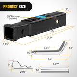 Nilight Trailer Hitch Receiver Adapter 2 to 1-1/4 Inch Hitch, view 2