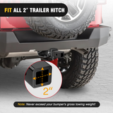 Nilight Trailer Hitch Receiver Adapter Reducer Sleeve 2 to 1-1/4 Inch with 5/8Inch Hitch Pin and Clip Hitches Towing Accessories for Tractor Bucket RV UTV Truck Bike Rack Cargo Carriers Carbon Steel, view 5