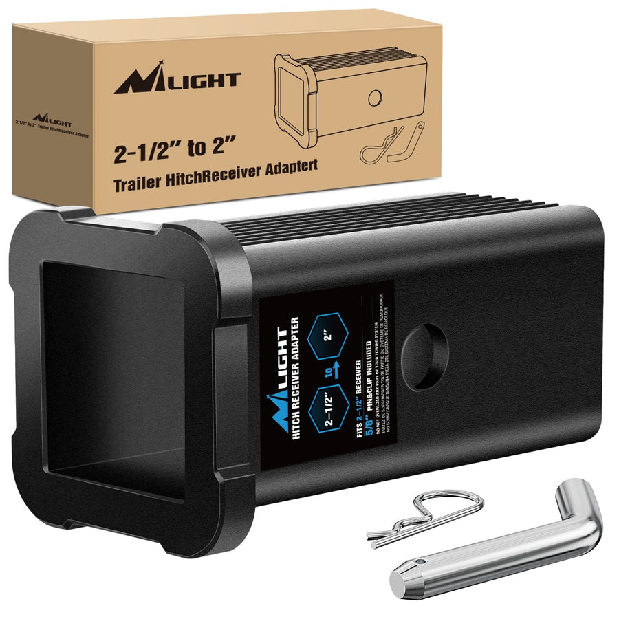 Nilight Trailer Hitch Receiver Extender Adapter Reducer 2-1/2 to 2 Inch