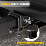 Nilight Trailer Hitch Tightener for 2 1/2 Inch Trailer Hitches 2.5 inch Hitch Mount Anti Rattle Heavy Duty Steel with Rubber Anti-Rust Triple Protective Matte Black, view 3