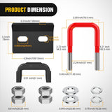 Nilight Trailer Hitch Tightener for 2 Inch Hitches Mount Anti Rattle Heavy Duty Steel with Rubber Cover Red U Bolt Matte Black Plate Electrophoresis Anti-Rust Triple Protective, view 2